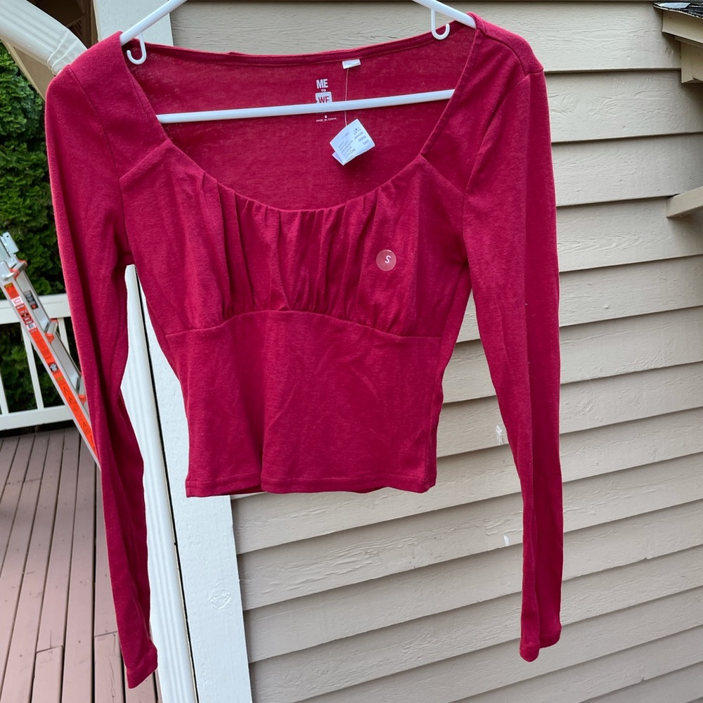 PacSun Me to We red slightly cropped shirt